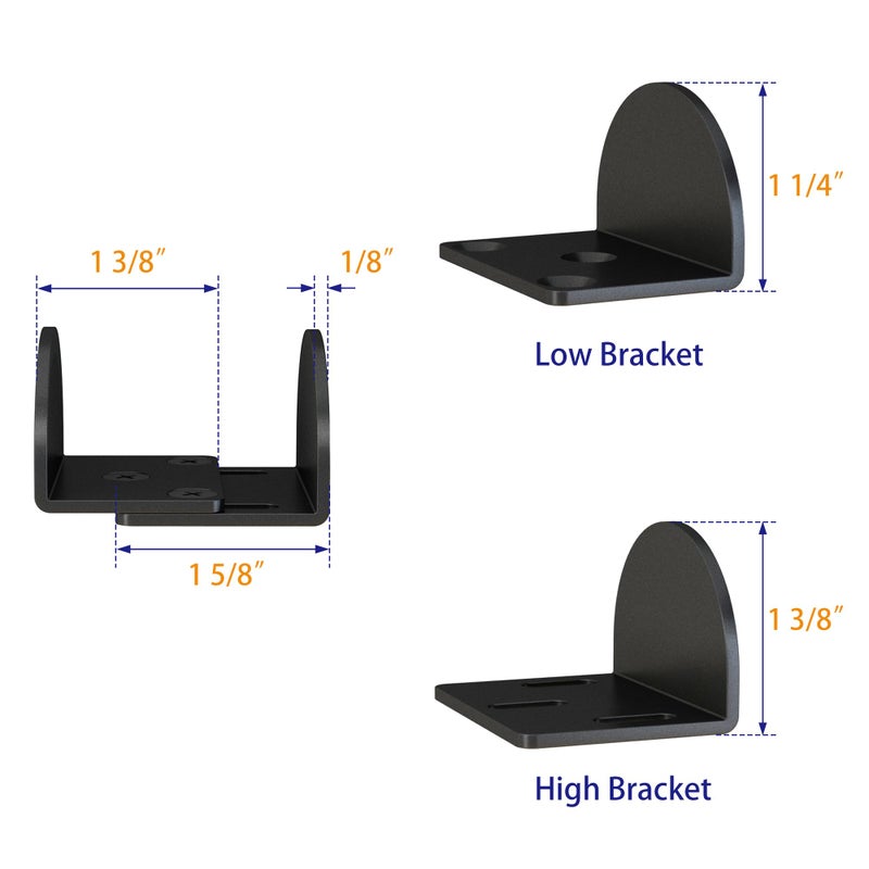 JUBEST 2 Pack Matte Black Floor Guide Floor Mount Sliding Barn Door Hardware Up to 1-13/16"W 1-3/8"H - Image 3